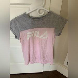 Kids pink and grey Fila tee shirt